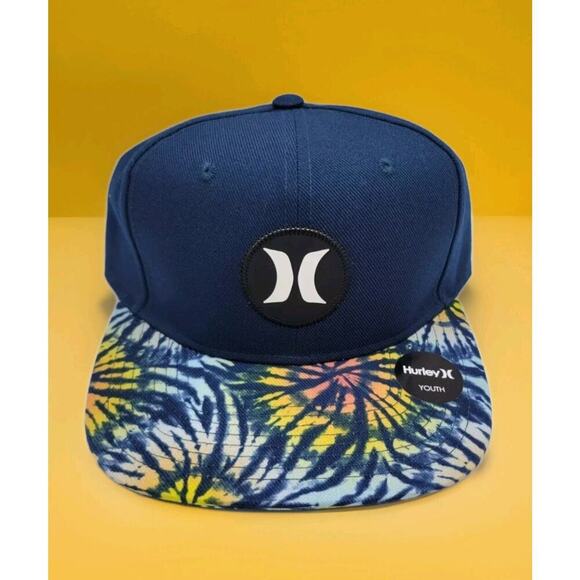 NWT HURLEY PRINTED FLAT BRIM YOUTH 8-20 SNAPBACK HAT New Excellent - Picture 1 of 5